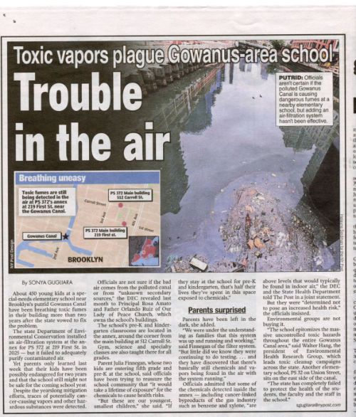Chemical fumes linger inside NYC grade school near Brooklyn’s toxic Gowanus Canal — after two-year state fix fails